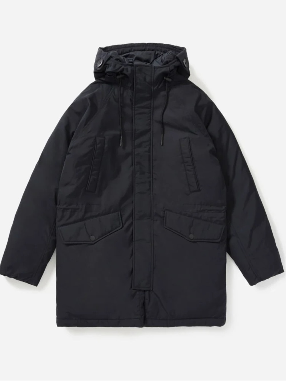 Everlane Men’s ReNew Long Parka Black Small Insulated Hooded Winter Coat NWT